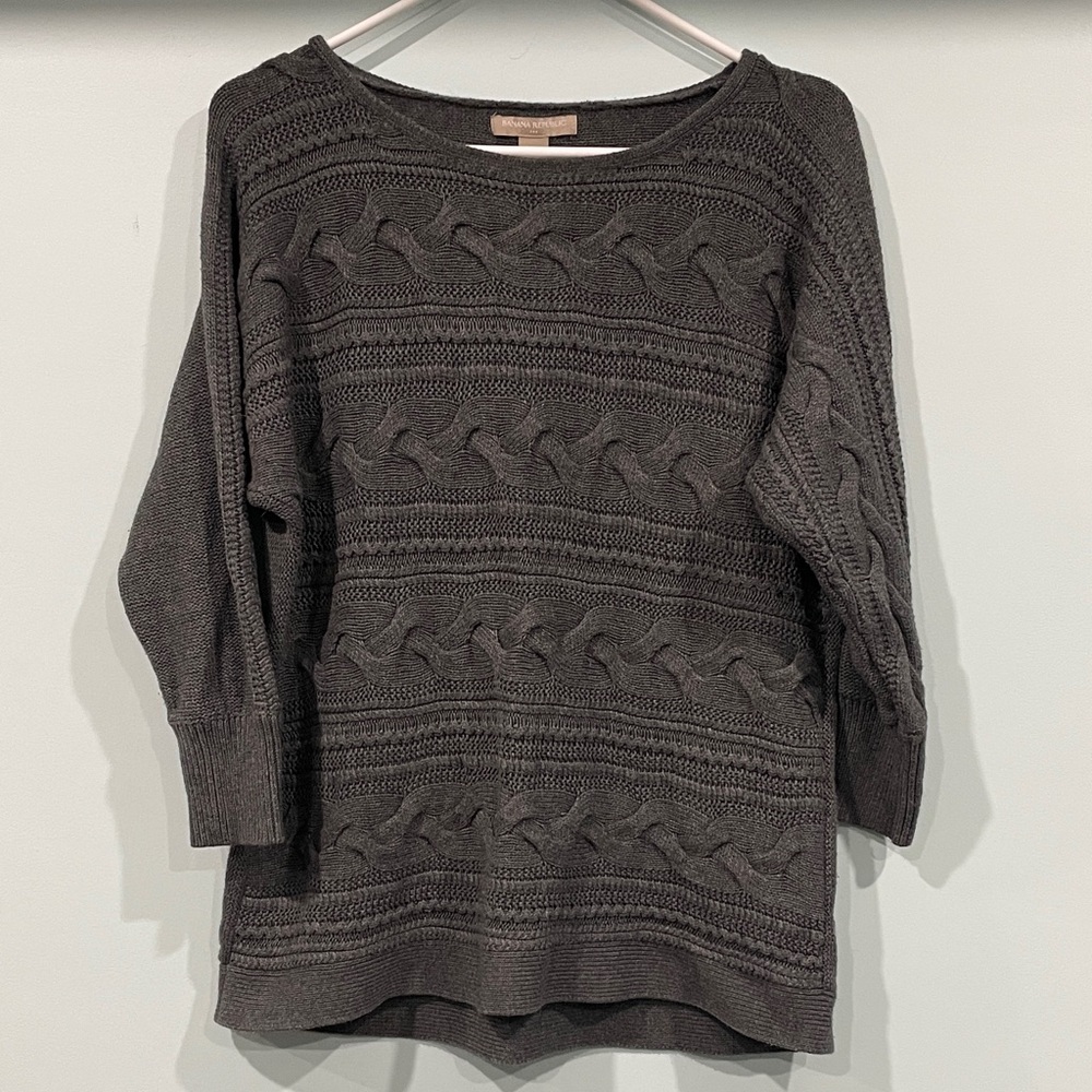 Banana Republic Gray Cable Knit Women's Sweater